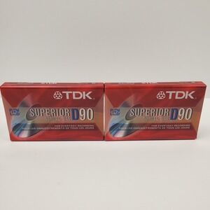 TDK D90 Superior Normal Bias Cassettes Lot Pack 2 New Sealed
